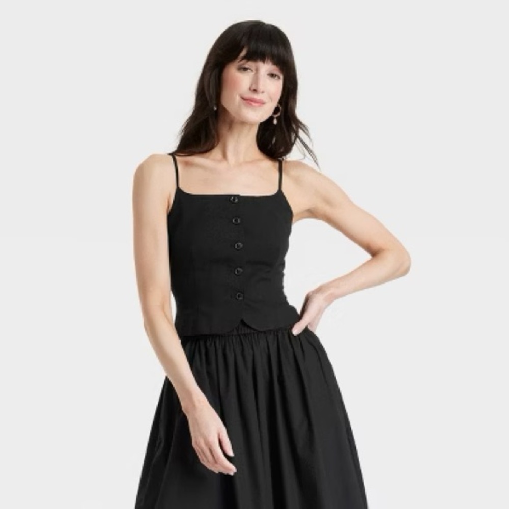 A New Day | Target NWT Square Neck Cami Vest Black XS